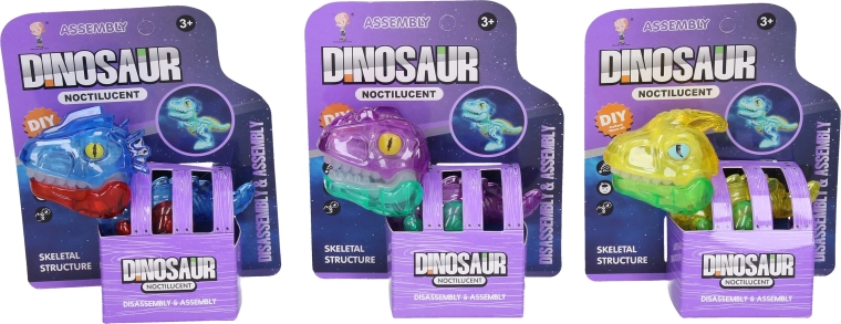 Dinosaurus met skelet dat oplicht in het donker - 1 stuk