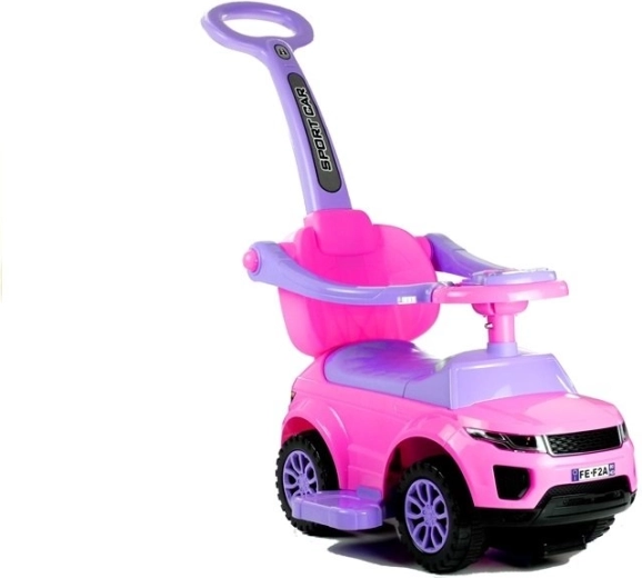 Kinderloopauto met duwstang Sport car roze