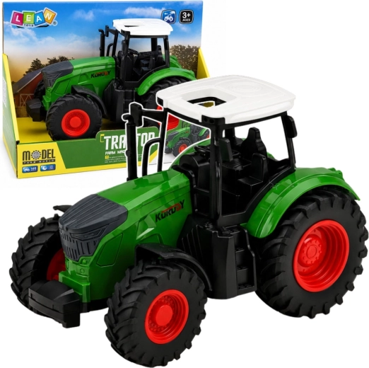 Landbouwtractor 1:24 met rubberen banden groen-wit