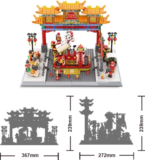 Bouwset Gebouwen China Town, 1245 stukjes