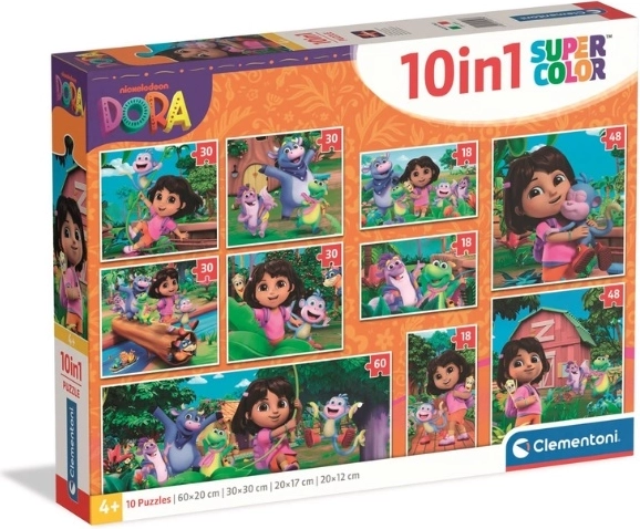 Clementoni SuperColor puzzel 10-in-1 Dora the Explorer