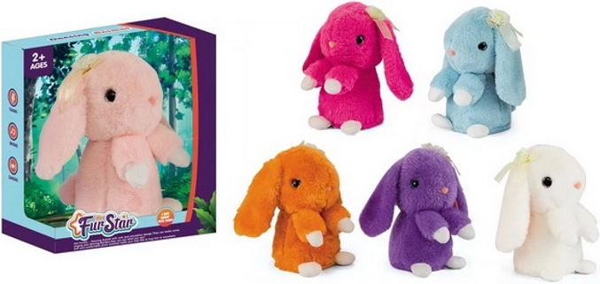 Pratend en dansend pluchen konijntje met herhaling