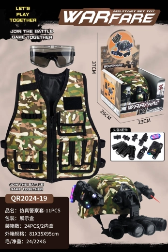 Militaire set voor een kleine soldaat met helm