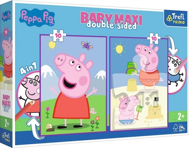 Baby MAXI Puzzel 2x10 Peppa Pig Vrolijke dag