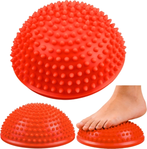Sensorische balans-halfrond voor voetmassage 16 cm – oranje