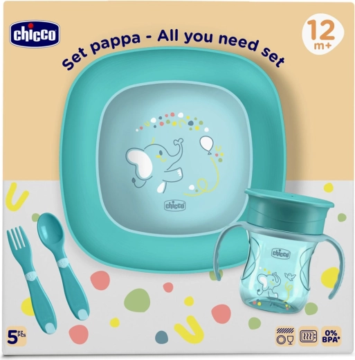 Chicco eetset voor kinderen 12m+ blauw