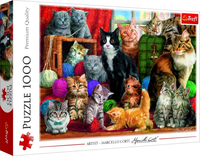 Puzzel 1000 stukjes „Kattenontmoeting“ Trefl
