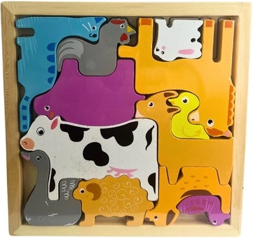 Houten puzzel huisdieren