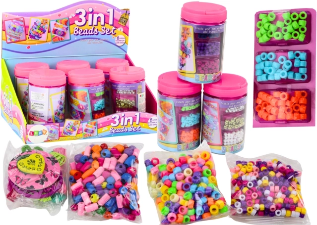 Set kralen in een pot voor het maken van sieraden 3-in-1