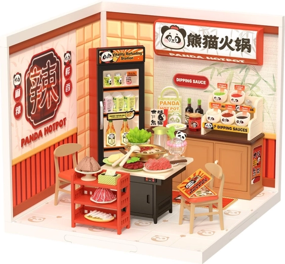 Robotime Rolife DIY huisje: Aziatisch restaurant met LED-verlichting, 127 stukjes