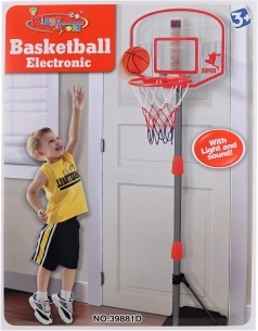 Basketbalring met standaard met teller, licht en geluiden