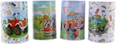 Metalen spaarpot vrolijke autootjes