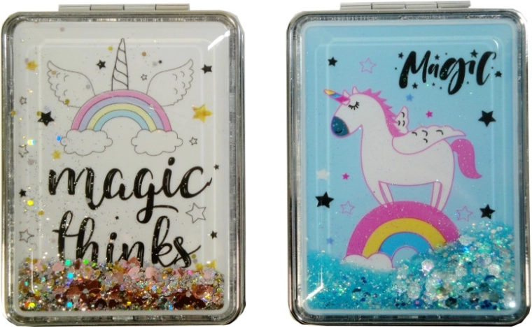 Zakspiegel met drijvende glitters voor meisjes