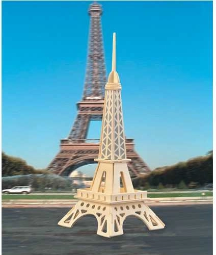 Woodcraft houten 3D-puzzel Eiffeltoren