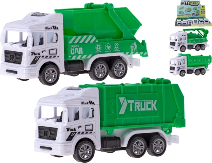 Set vuilniswagens met terugtrekmechanisme 12 cm