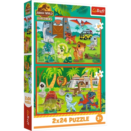 Puzzel 2x24 Kleine dinosaurussen Universal Jurassic World Trefl