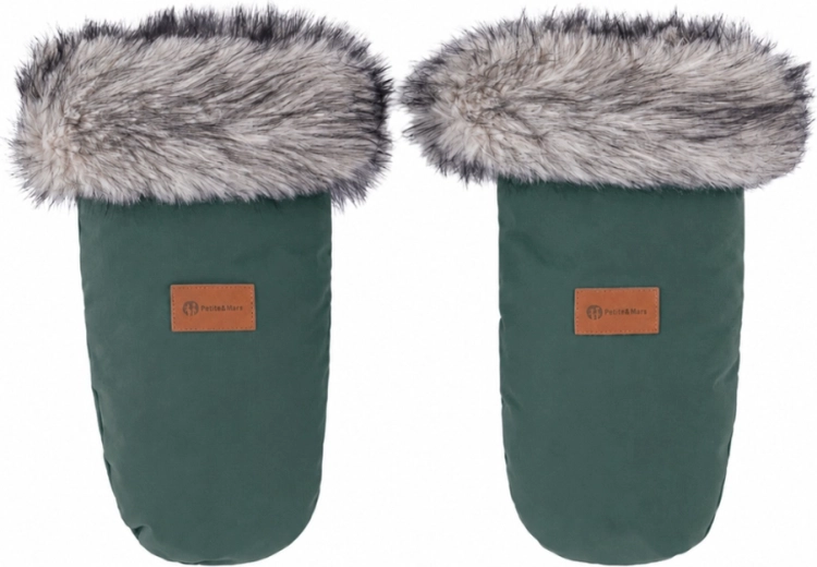 Petite&Mars kinderwagenhandmoffen Fjora Veritable khaki - 1 paar