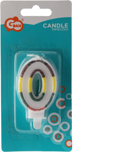 Cijferkaars 0 goud glinsterend 8 cm