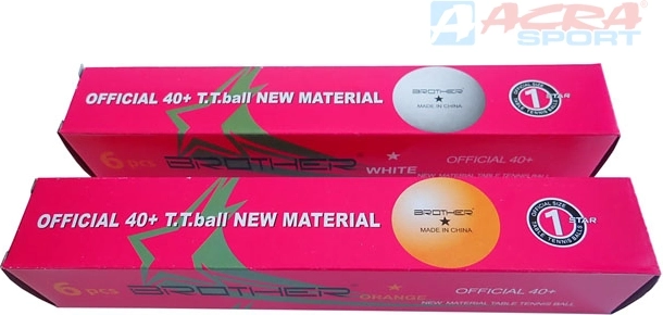 Brother tafeltennisballen 1star profi 40 mm - set 6 stuks