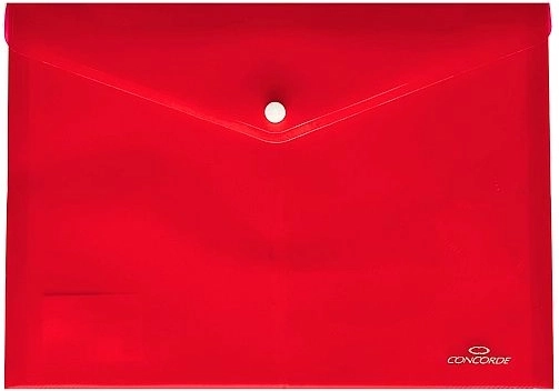 Documentenmappen met drukknoop A5 transparant rood CONCORDE