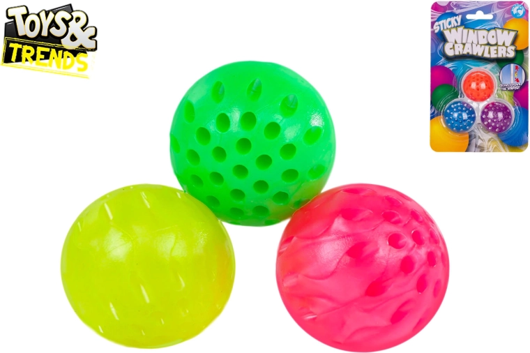 Klevende antistressballen Toys&Trends 4 cm, set van 3 stuks