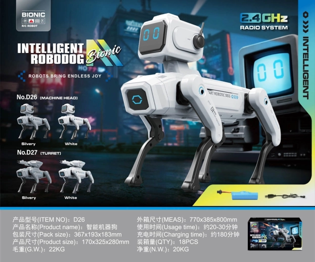 Intelligente robotachtige hond Robodog wit
