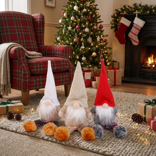Kerstkabouter in Scandinavische stijl met benen, 30 cm - 1 stuk