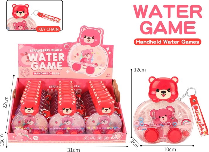 Pocket water spel Aardbeienbeertje – sleutelhanger