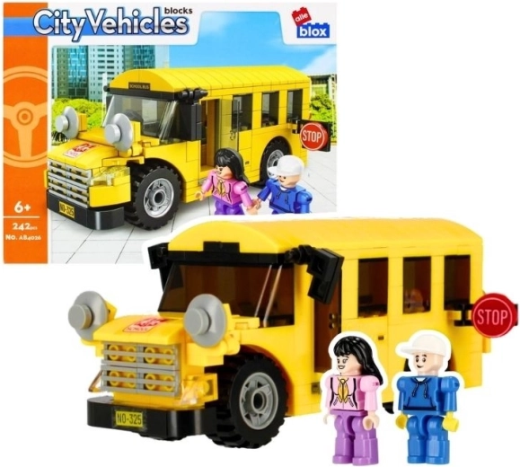 Alleblox City bouwset schoolbus (242 onderdelen) - 1 stuk
