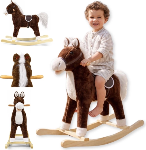 Schommelpaard Teddy donkerbruin Milly Mally
