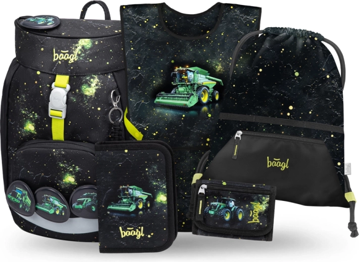 BAAGL Airy Tractor schoolset 5-delig – rugzak, etui, gymsack, schort en portemonnee GRS