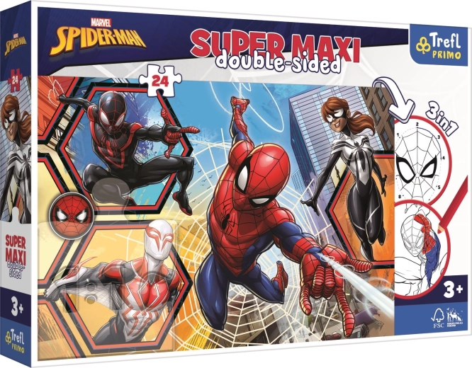 Dubbelzijdige puzzel Spider-Man Super Maxi 24 stukjes