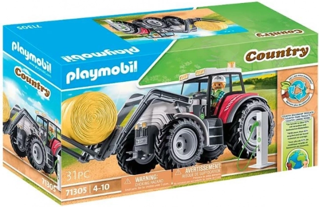 Figurenset COUNTRY: grote elektrische tractor met kanteldak