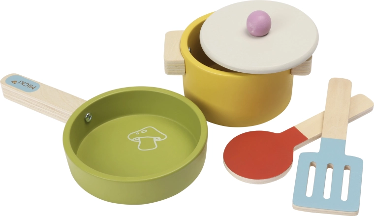 Houten kinderspeelkeukenset met keukengerei Micki