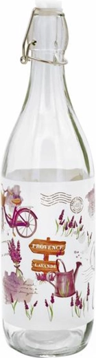 Glazen fles met beugelsluiting TORO 1 l – lavendel