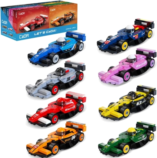 Bouwset CADA set van 8 raceauto’s Circuit Racing Car 560 onderdelen