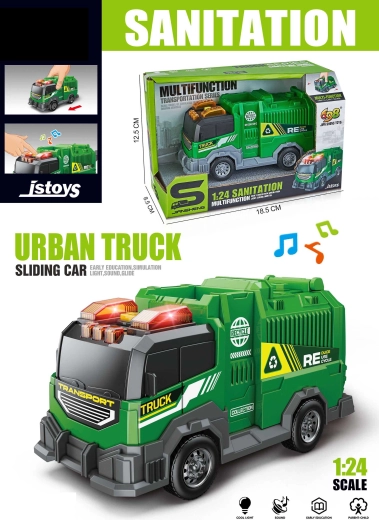 Vuilniswagen met effecten 16 cm