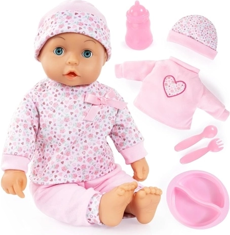 Zachte babypop Bayer Design My First Lisa met accessoires, 36 cm, roze