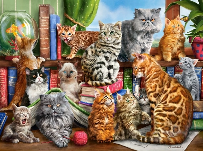 Puzzel 2000 stukjes - Kattenhuis