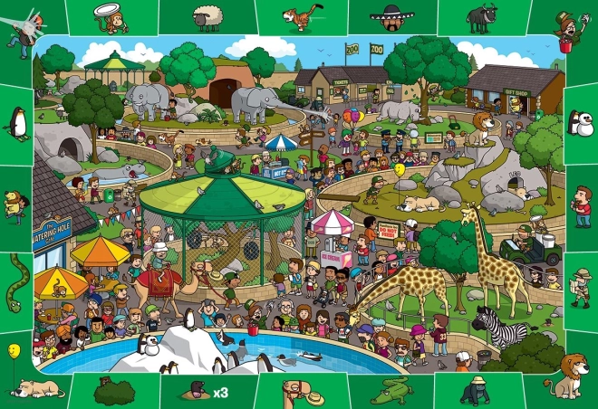 Eurographics Spot & Find – dag in de dierentuin, puzzel 100 stukjes