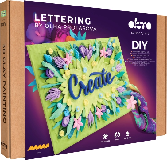 OKTO Lettering kunstset voor schilderen met klei Create 30 × 40 cm