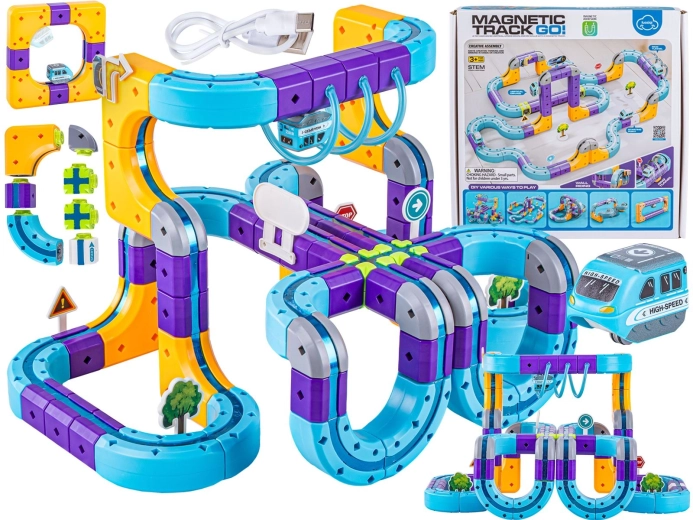 Magnetische bouwset met treinbaan 114 onderdelen