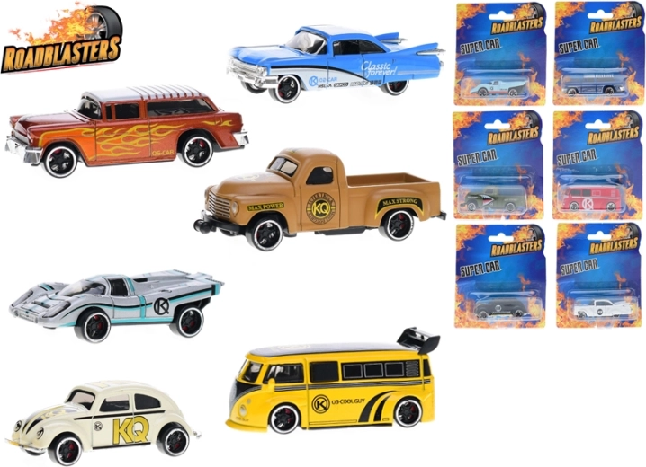 Metalen sportauto ROADBLASTERS 7 cm met vrije loop