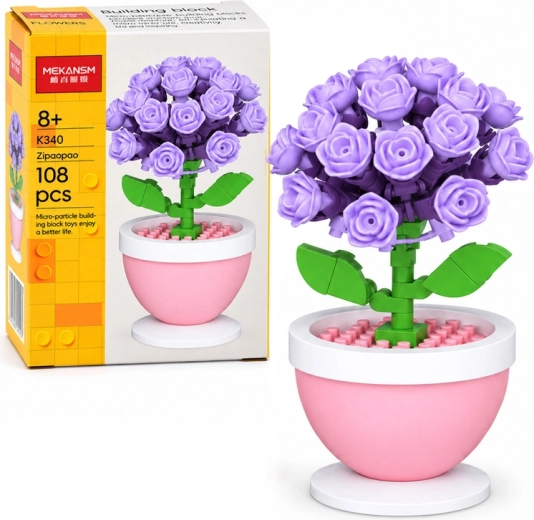 Bouwset mini-hortensia in bloempot - 1 stuk