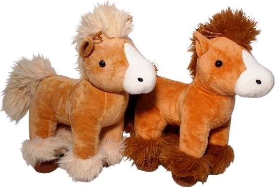 Pluchen paardje met lange vacht – groot