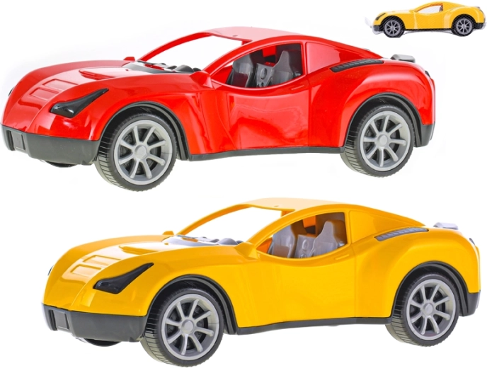 Sportauto 38 cm met freewheel, 2 kleuren