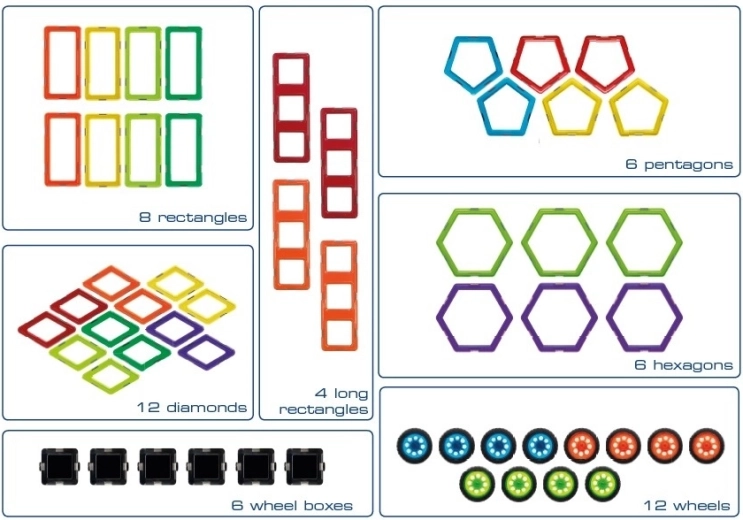 GeoSmart educatieve magnetische bouwset - 205 onderdelen