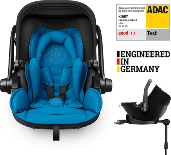 Kiddy Evoluna i-Size 2 autostoeltje met ISOFIX-basis 40–83 cm, Summer Blue
