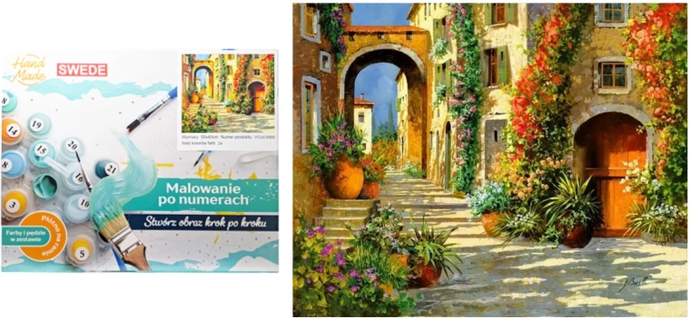 Schilderen op nummer – Straatje in een stadje