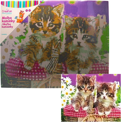 Diamant schilderen – kittens 40 × 50 cm